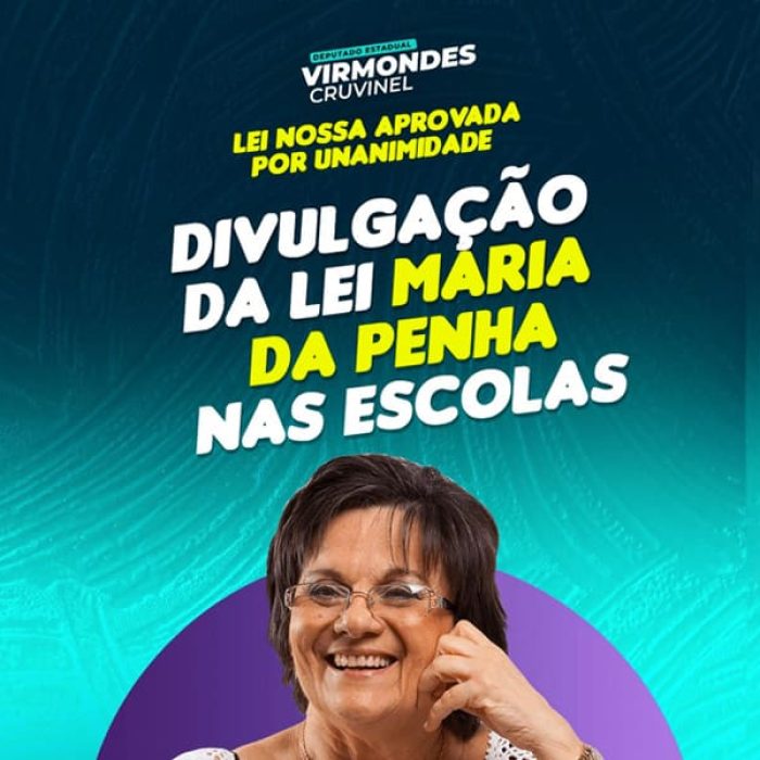 Sancionada exigência de Lei Maria da Penha em grade escolar, proposta por Virmondes